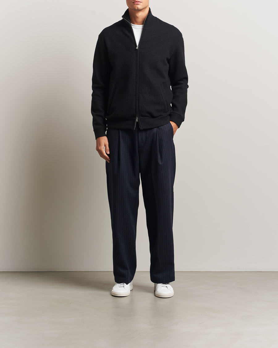 Heren | Broeken | NN07 | Kay Wool Pleated Pinstriped Trousers Navy Blue