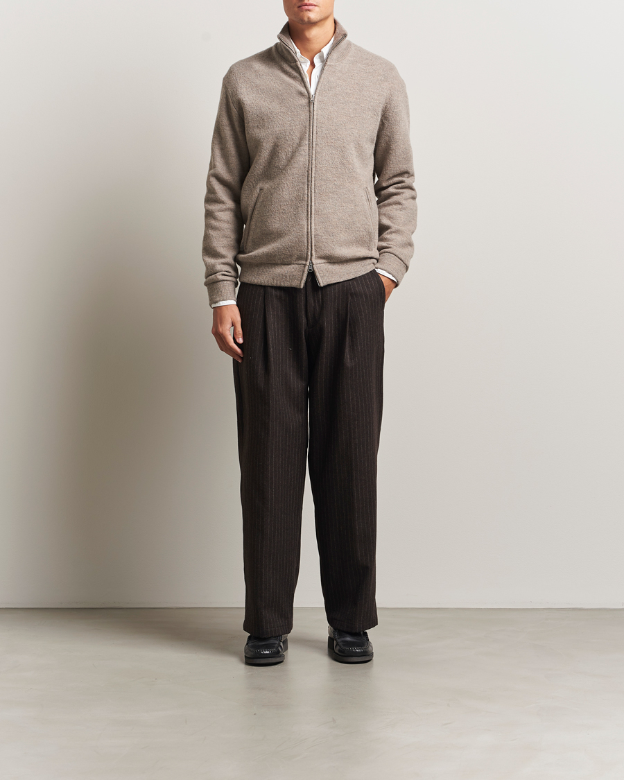 Heren | Broeken | NN07 | Kay Wool Pleated Pinstriped Trousers Brown