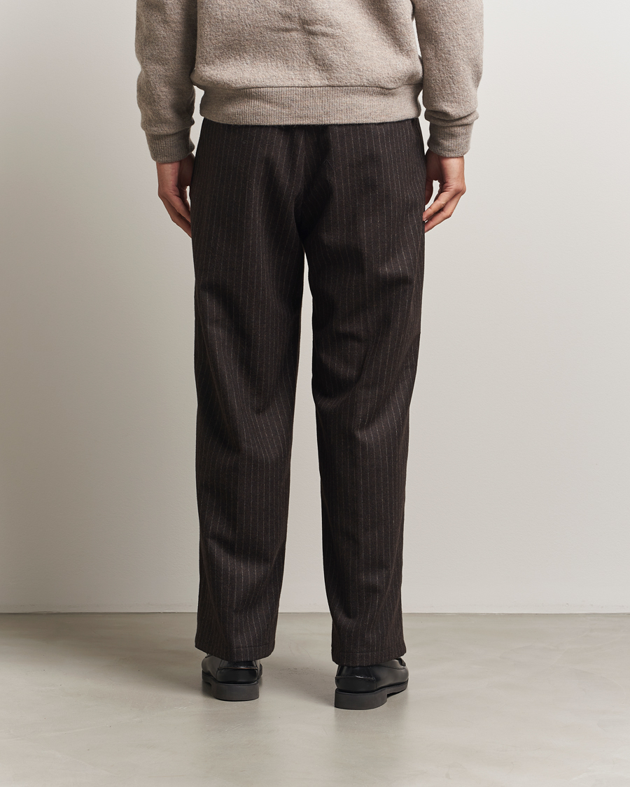 Heren | Broeken | NN07 | Kay Wool Pleated Pinstriped Trousers Brown