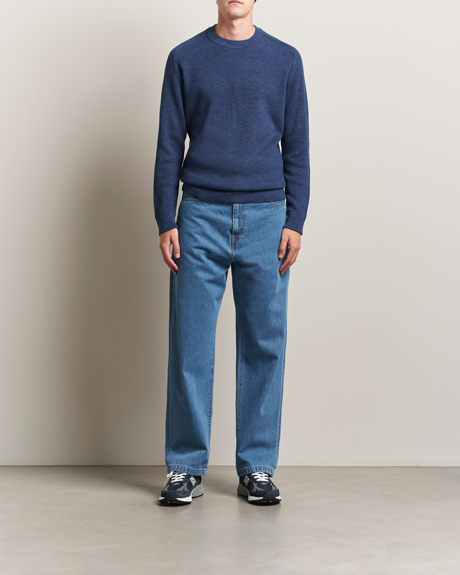 Heren | Truien | NN07 | Kevin Cotton Knitted Sweater Denim Blue