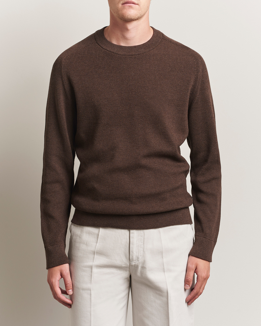 Heren | Truien | NN07 | Kevin Cotton Knitted Sweater Demitasse Brown