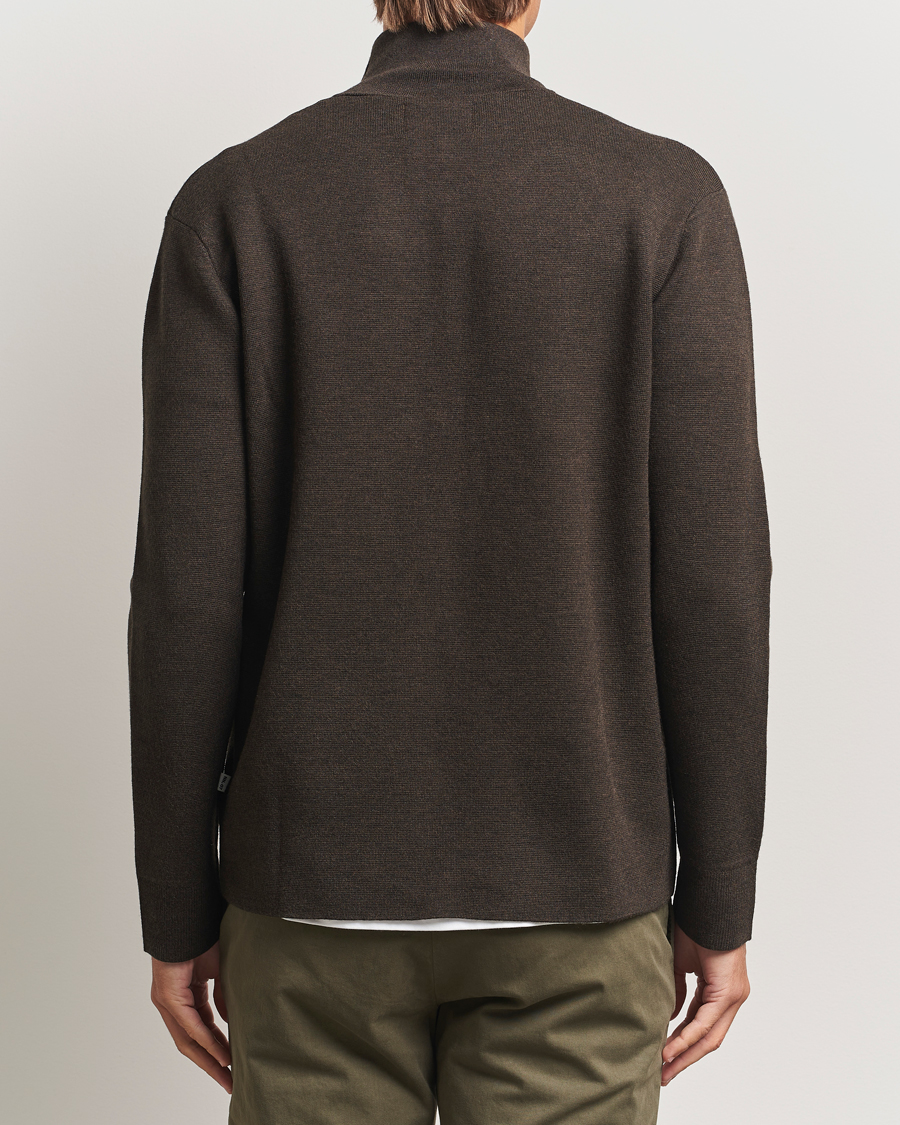 Heren | Truien | NN07 | Harald Cotton/Modal Half Zip Demitasse Brown