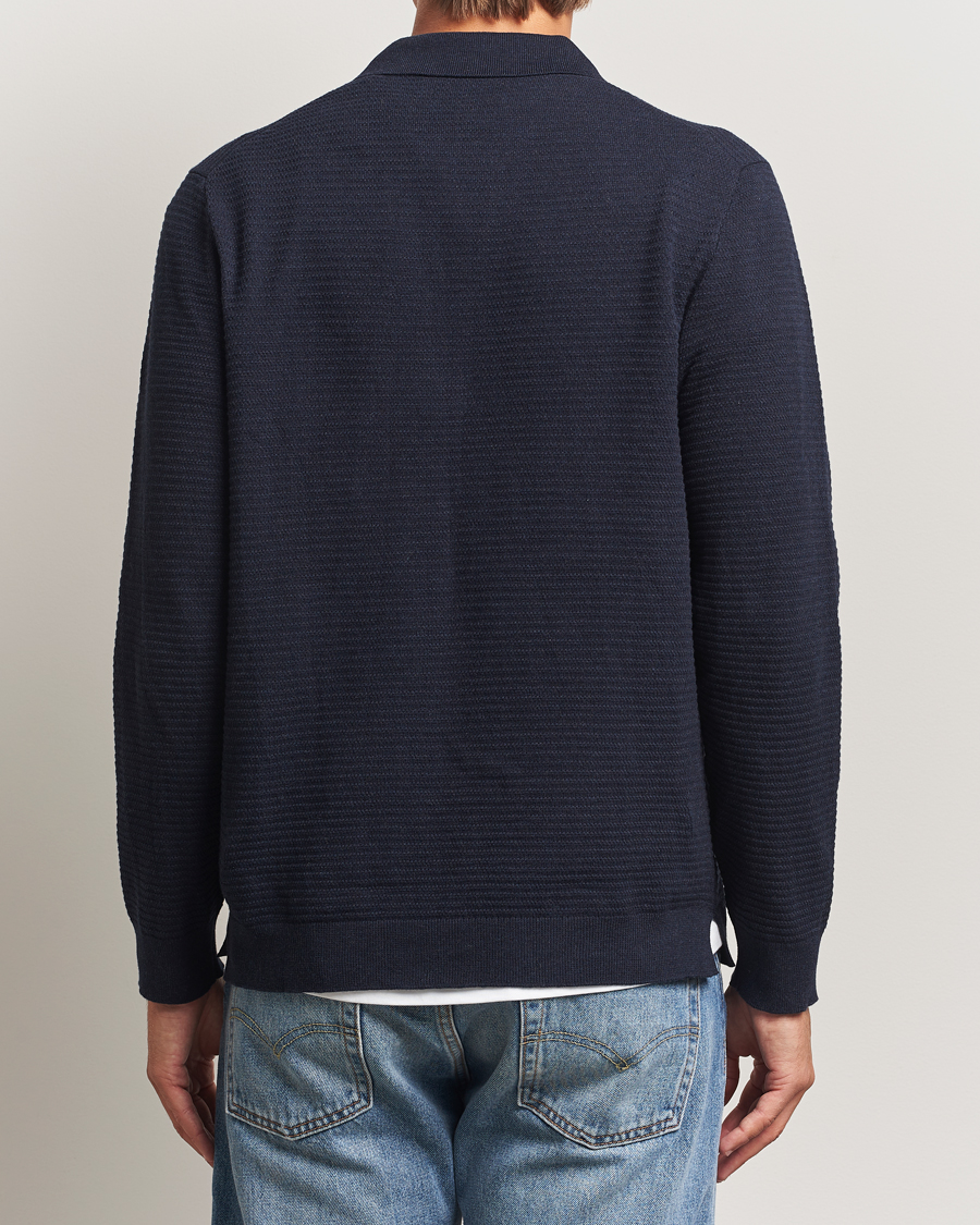Heren | Truien | NN07 | Paul Cotton Knitted Polo Deep Navy