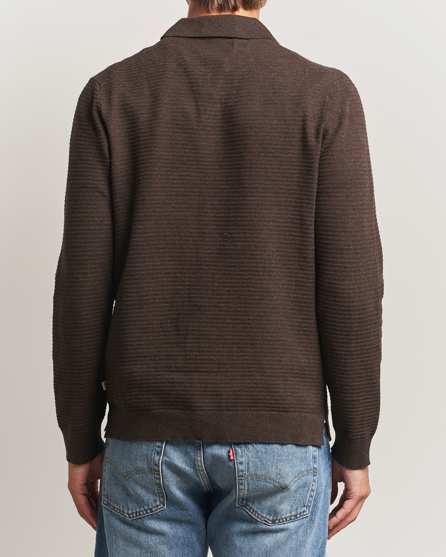 Heren | Truien | NN07 | Paul Cotton Knitted Polo Demitasse Brown