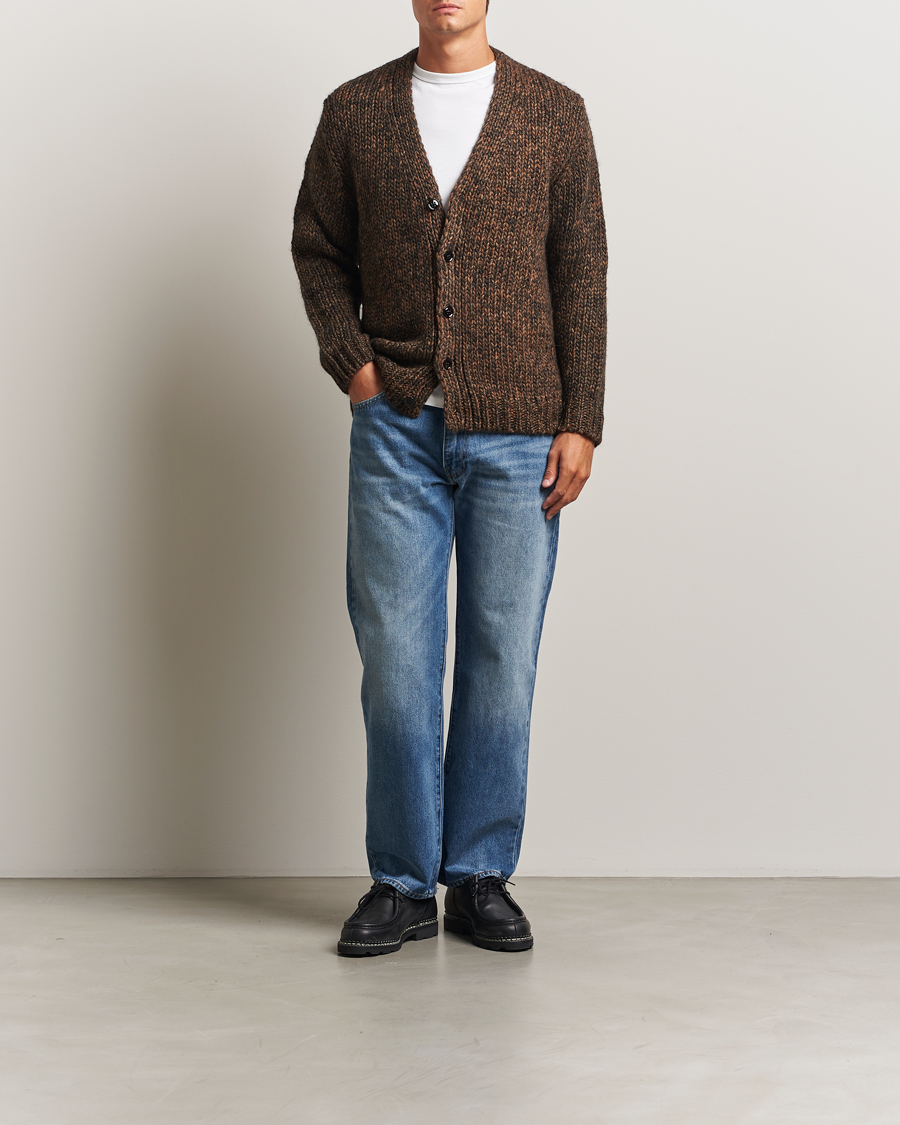 Heren | Truien | NN07 | Osky Heavy Knitted Cardigan Demitasse Brown