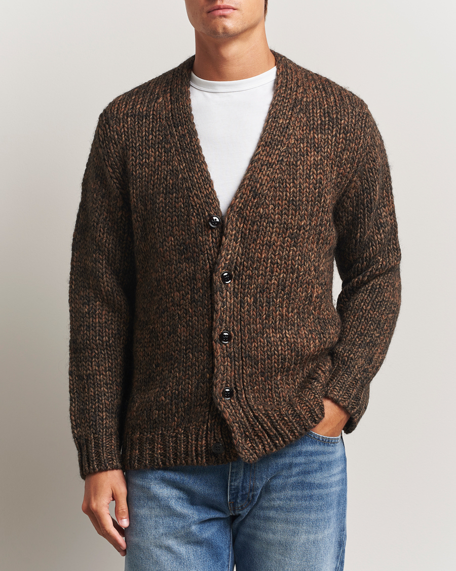 Heren | Truien | NN07 | Osky Heavy Knitted Cardigan Demitasse Brown