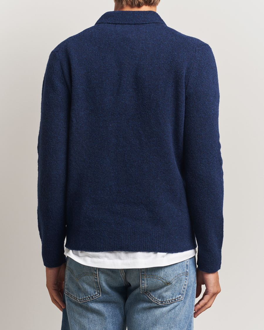Heren | Truien | NN07 | Hope Wool Knitted Polo Navy Blue