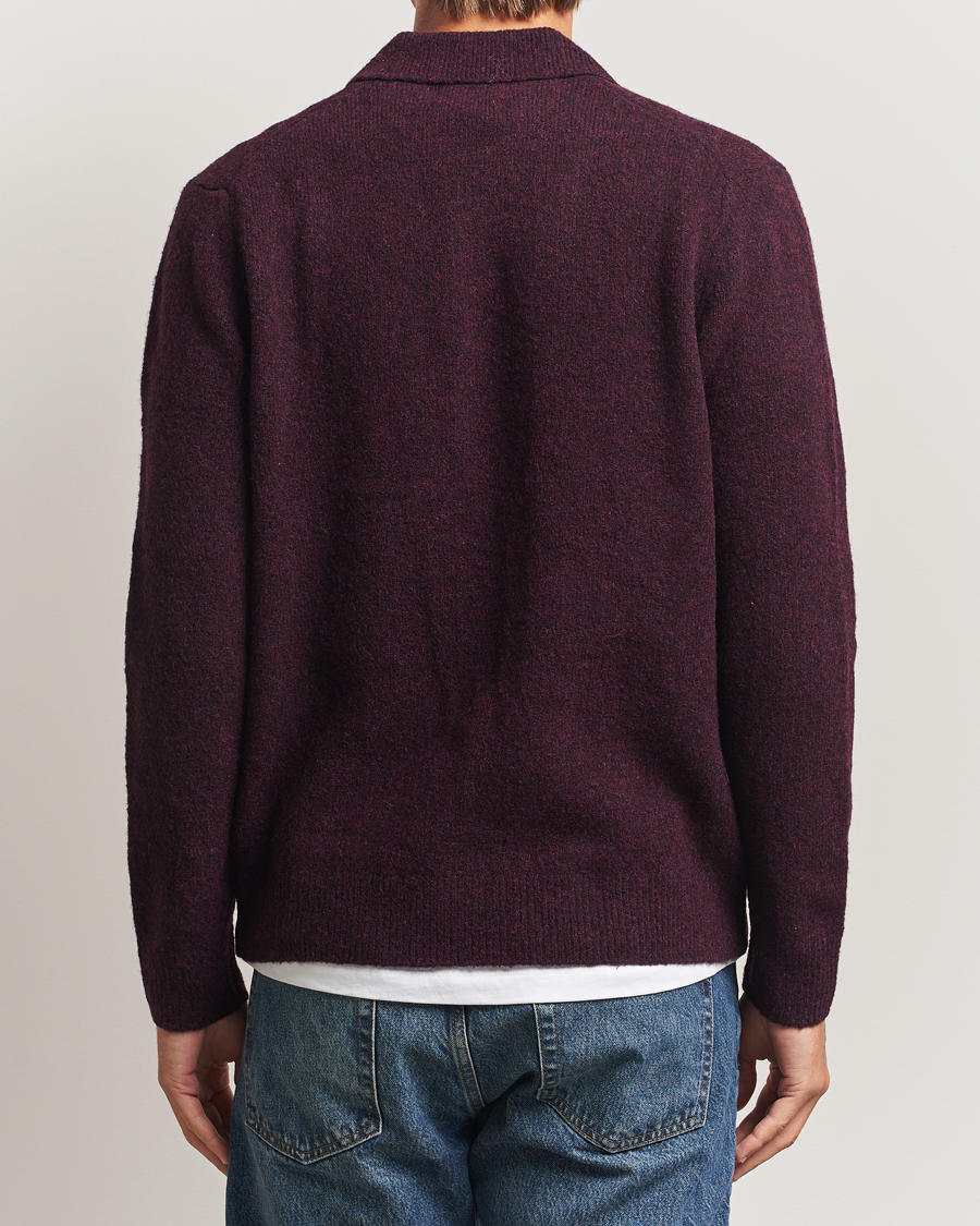 Heren | Truien | NN07 | Hope Wool Knitted Polo Wine Red