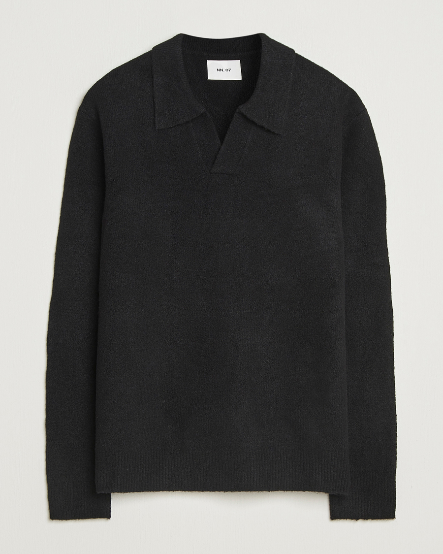 Heren | Truien | NN07 | Hope Wool Knitted Polo Black