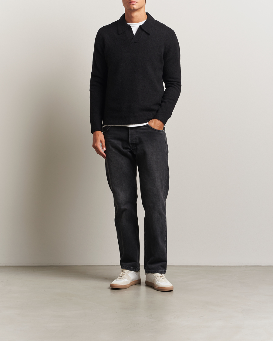 Heren | Truien | NN07 | Hope Wool Knitted Polo Black