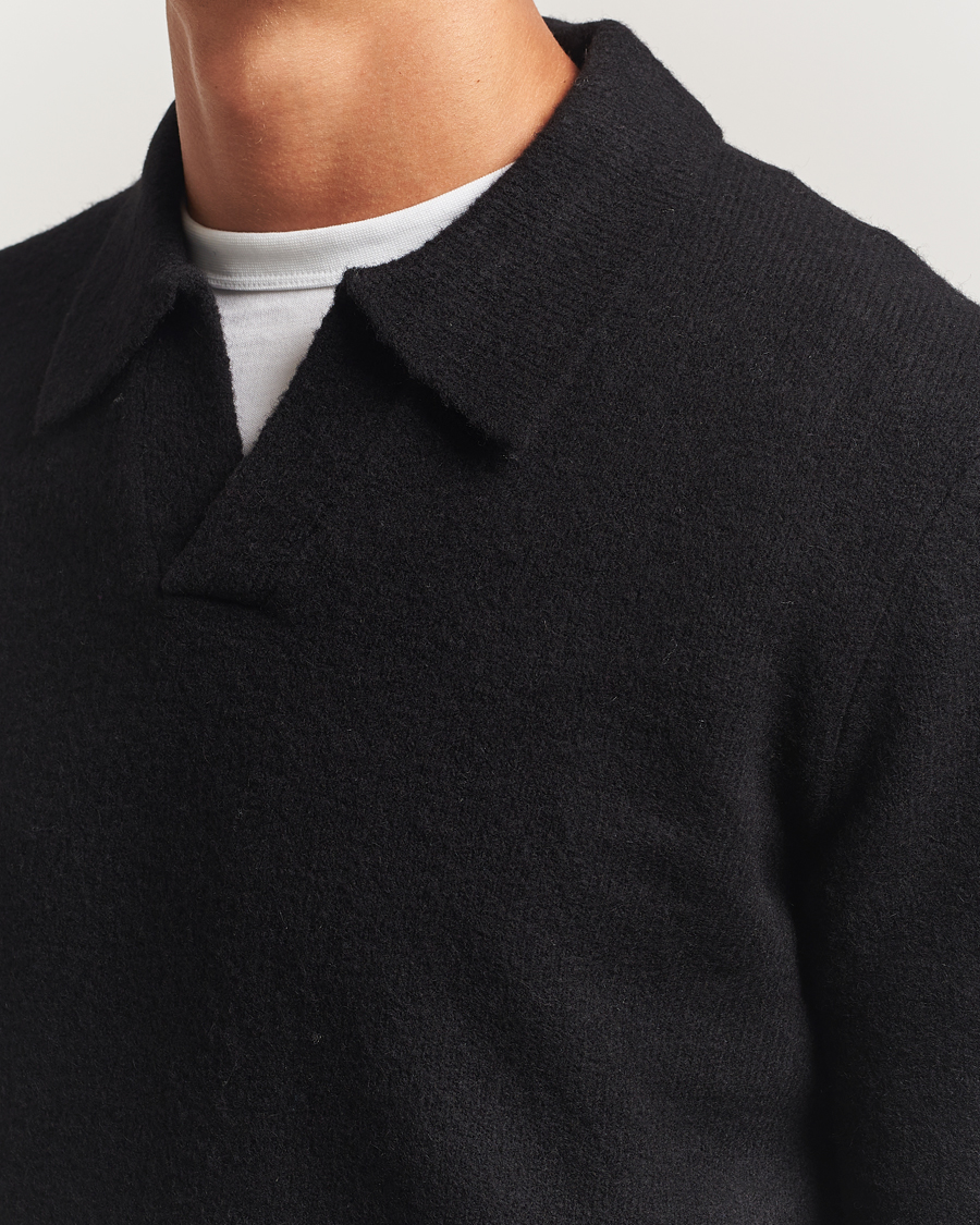 Heren | Truien | NN07 | Hope Wool Knitted Polo Black