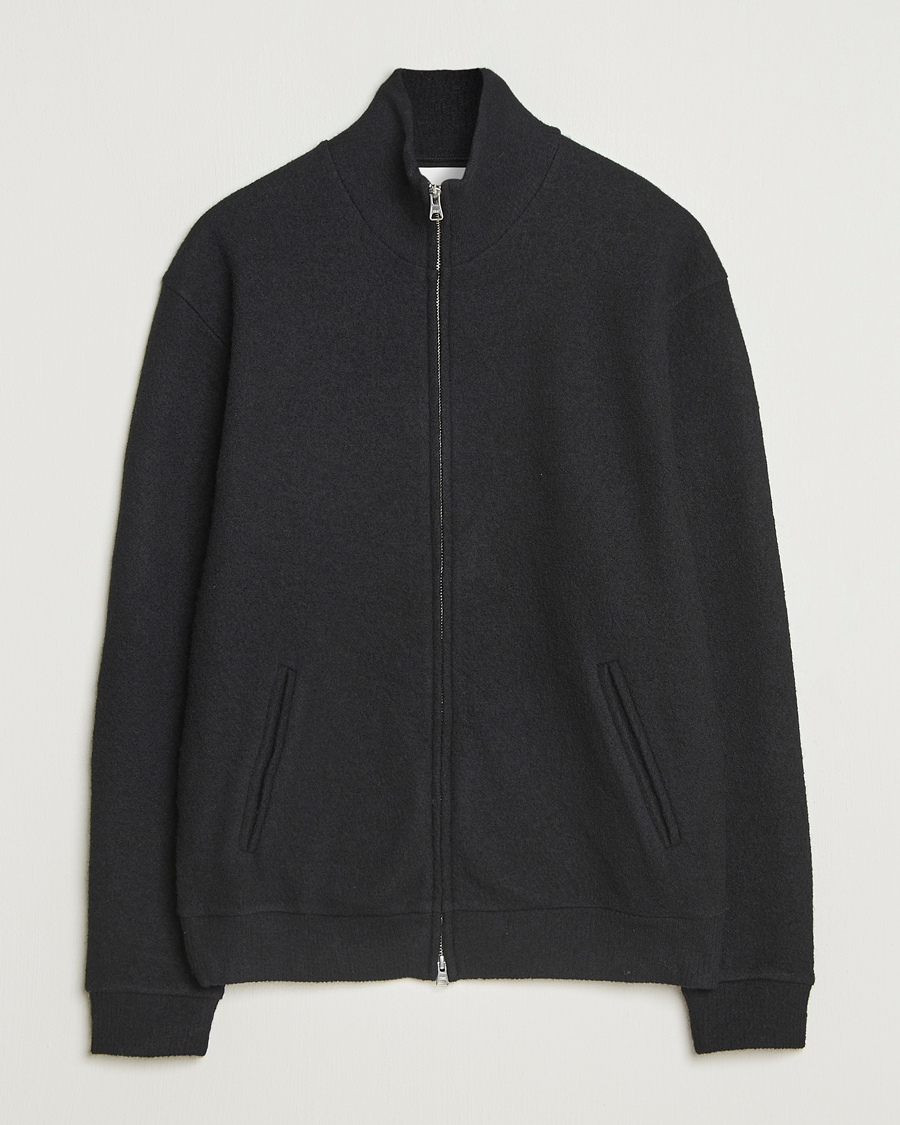 Heren | Truien | NN07 | Boiled Wool Full Zip Black