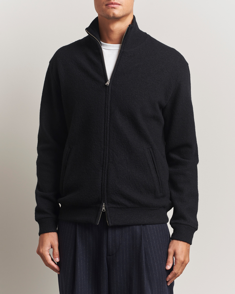 Heren | Truien | NN07 | Boiled Wool Full Zip Black