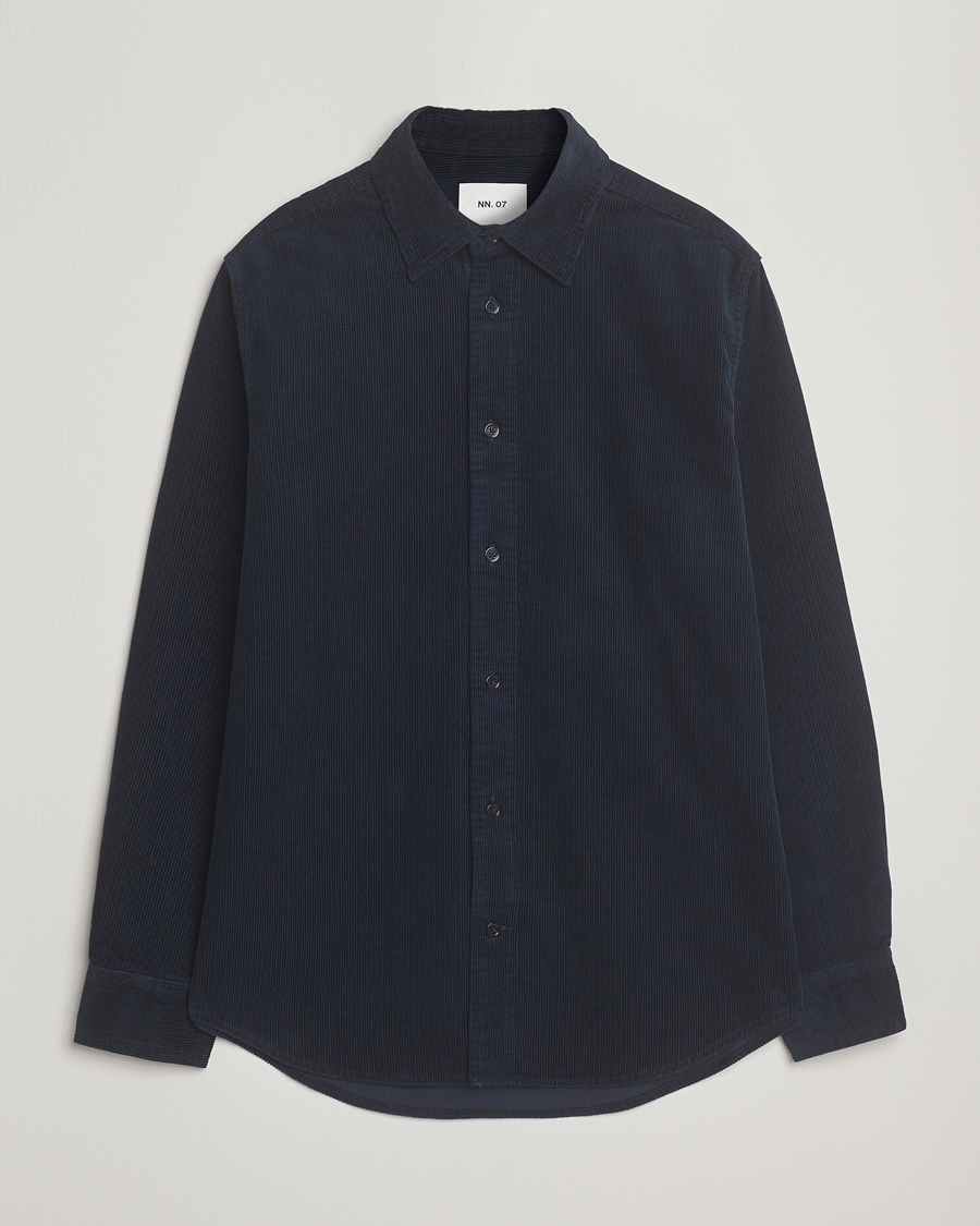 Heren | Overhemden | NN07 | Colby Corduroy Overshirt Navy Blue