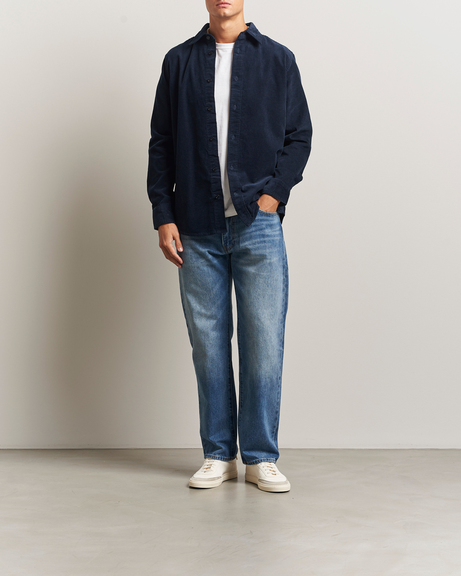 Heren | Overhemden | NN07 | Colby Corduroy Overshirt Navy Blue