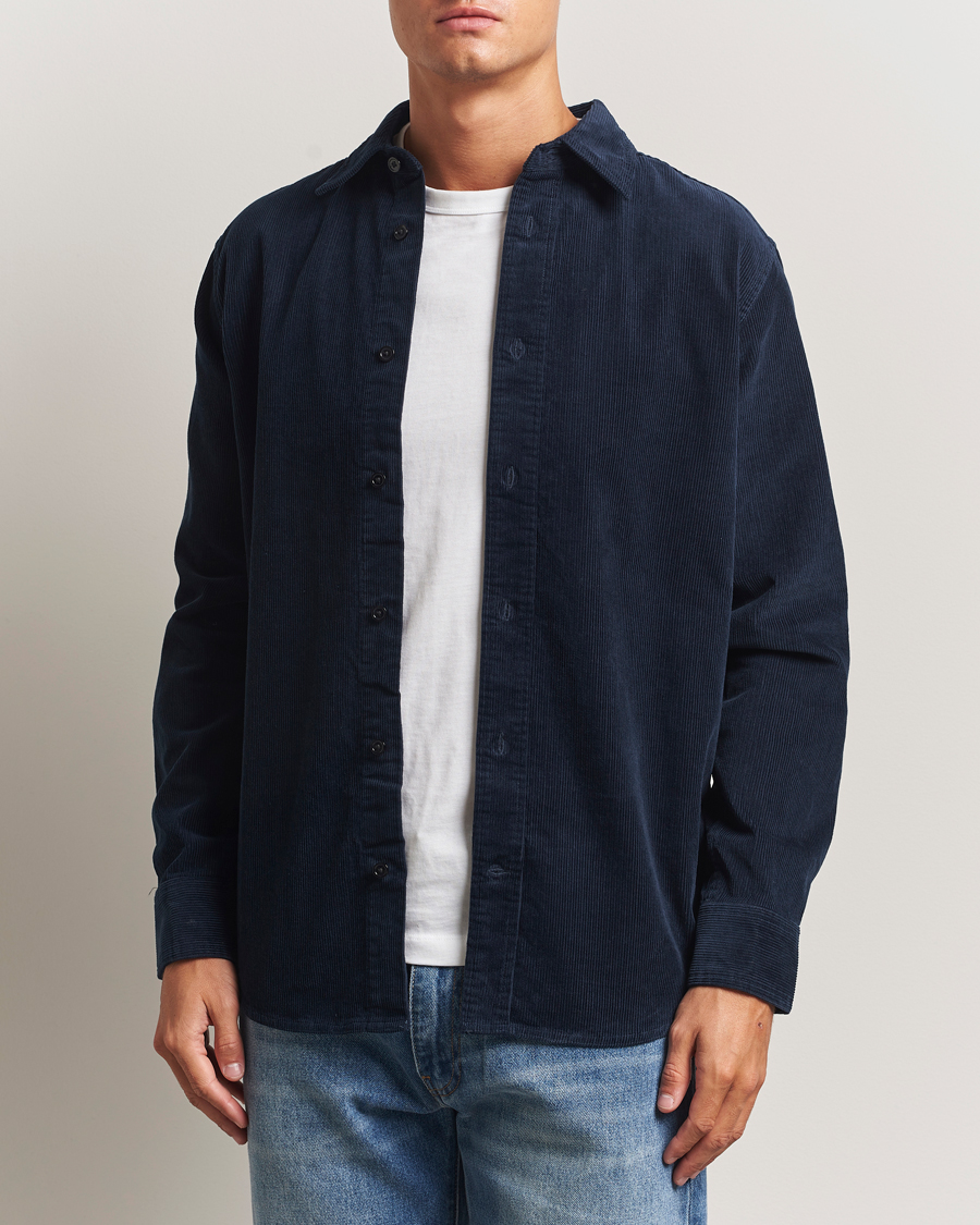 Heren | Overhemden | NN07 | Colby Corduroy Overshirt Navy Blue