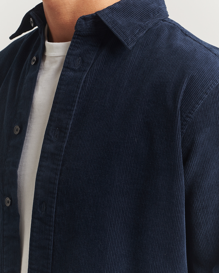Heren | Overhemden | NN07 | Colby Corduroy Overshirt Navy Blue