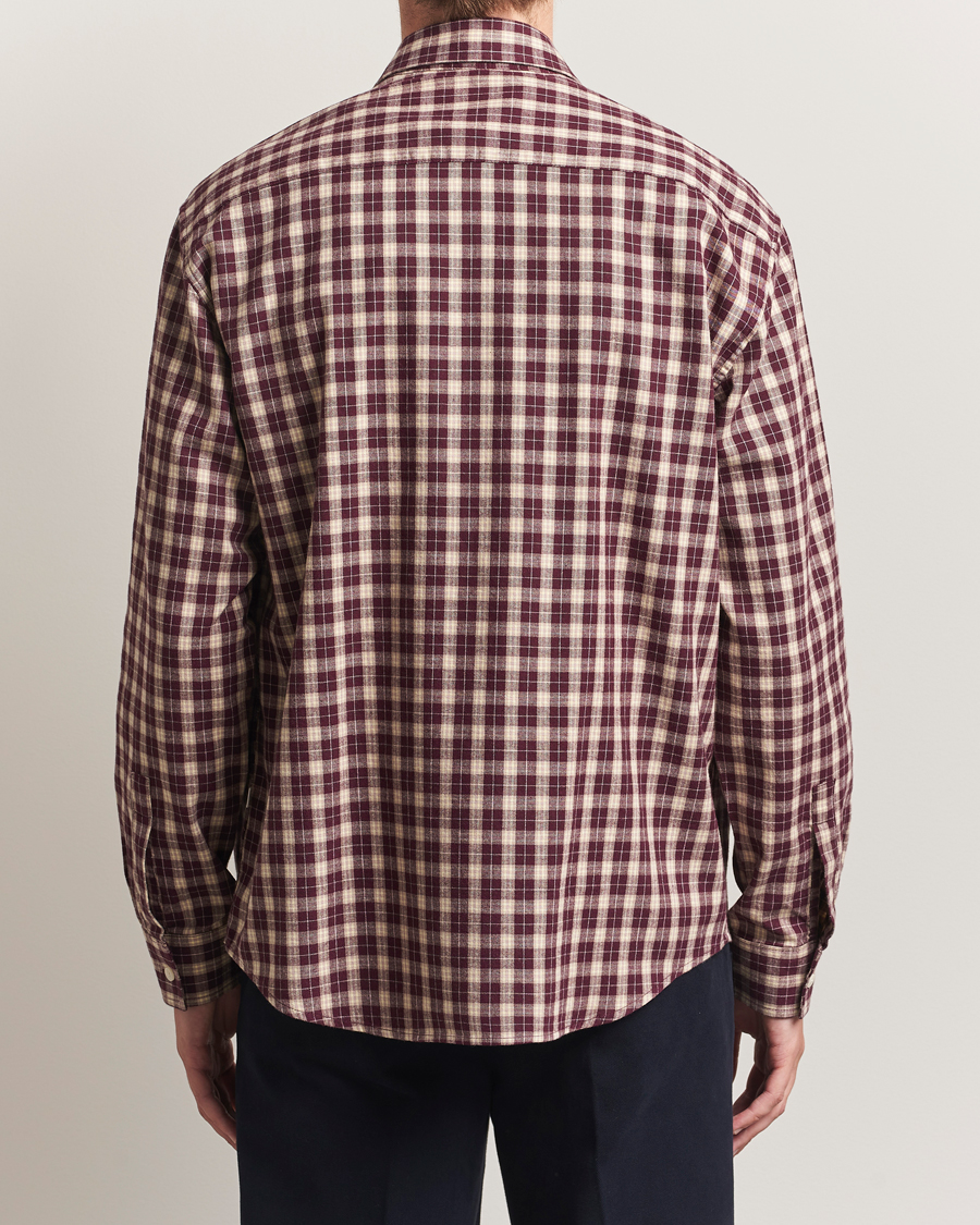 Heren | Overhemden | NN07 | Deon Flannel Checked Shirt Wine Red