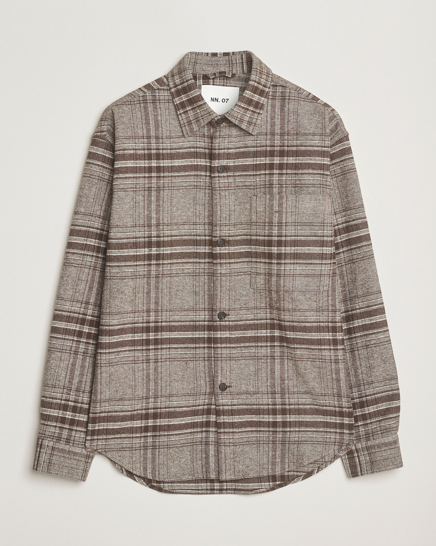 Heren | Overhemden | NN07 | Adwin Checked Overshirt Brown