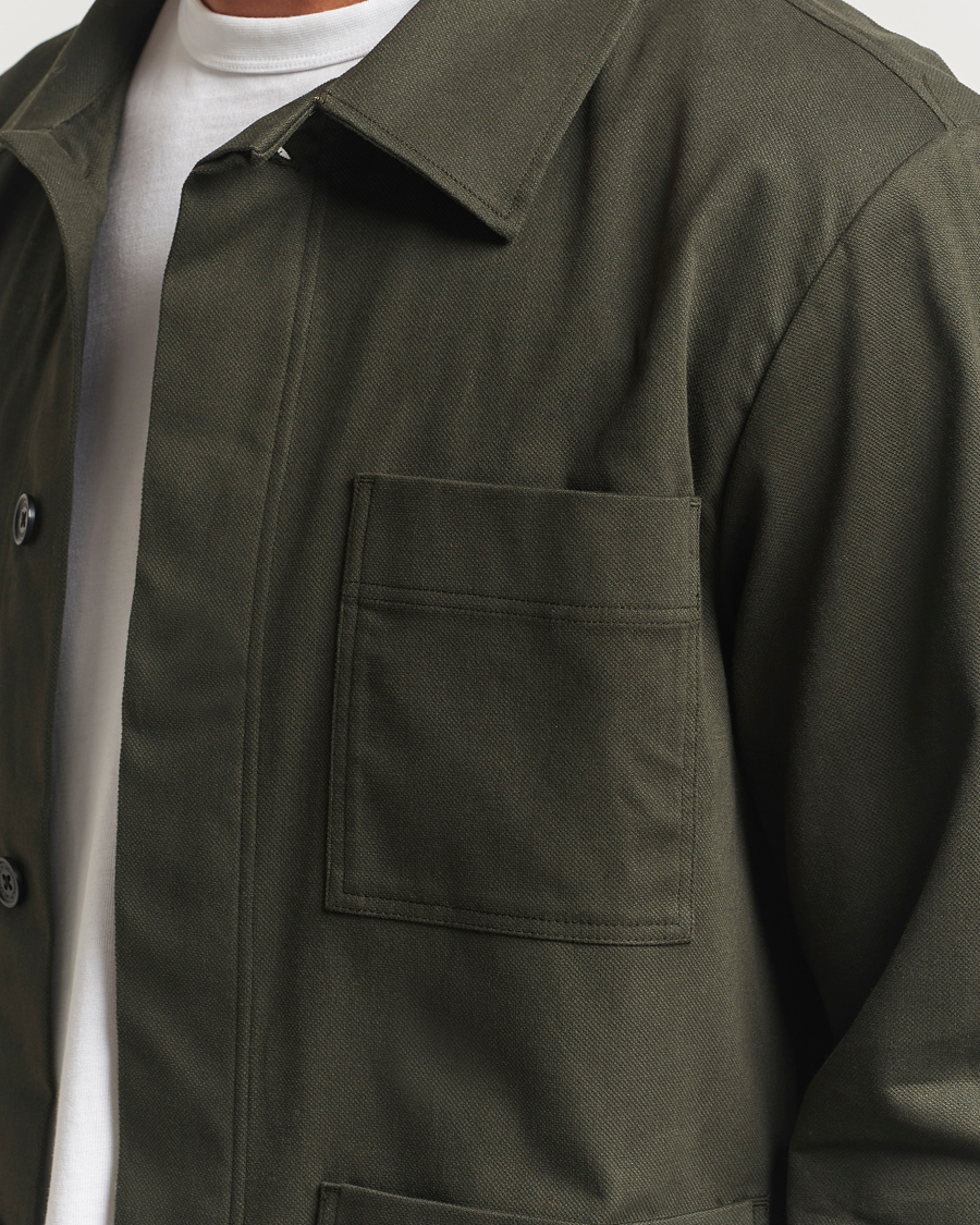 Heren | Overhemden | NN07 | Olav Cotton Overshirt Dark Army