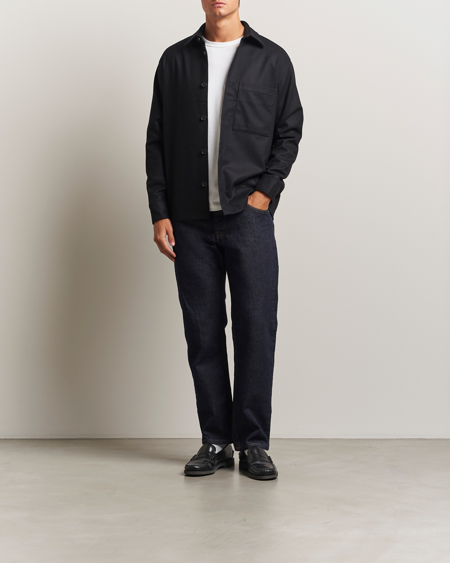 Heren | Overhemden | NN07 | Freddy Wool Overshirt Black