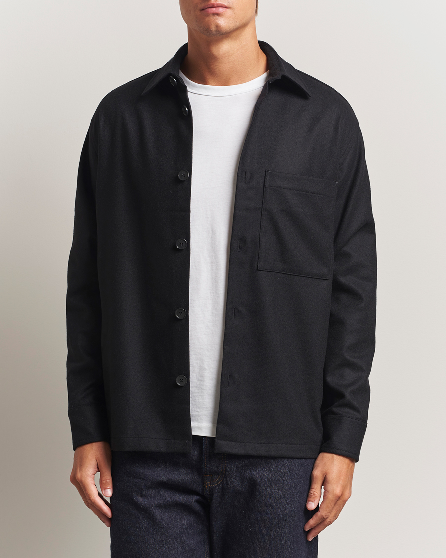 Heren | Overhemden | NN07 | Freddy Wool Overshirt Black