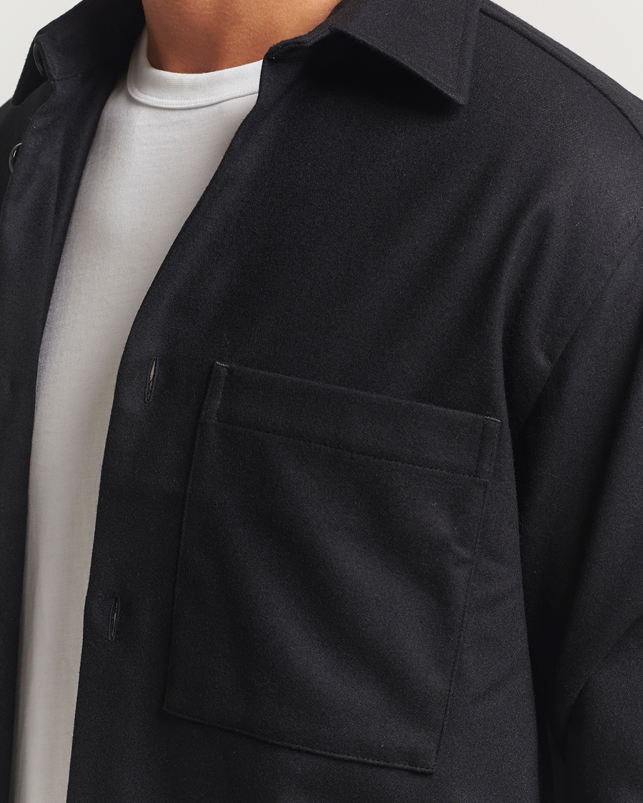 Heren | Overhemden | NN07 | Freddy Wool Overshirt Black
