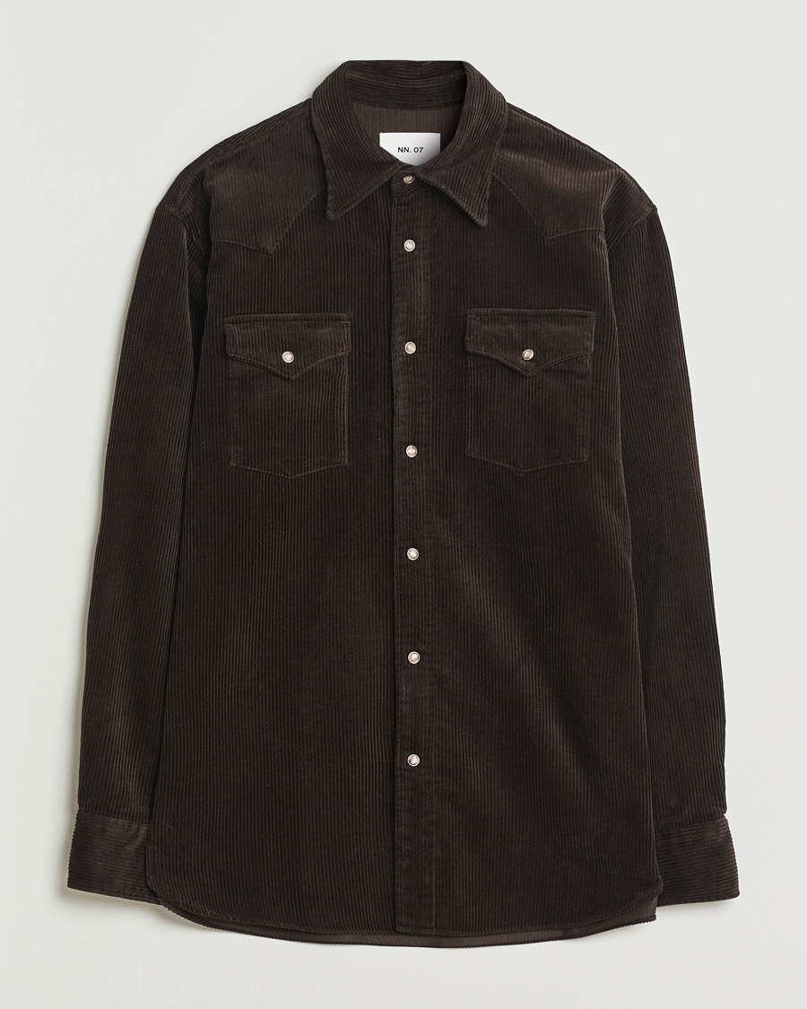 Heren | Overhemden | NN07 | Ricky Corduroy Overshirt Demitasse Brown