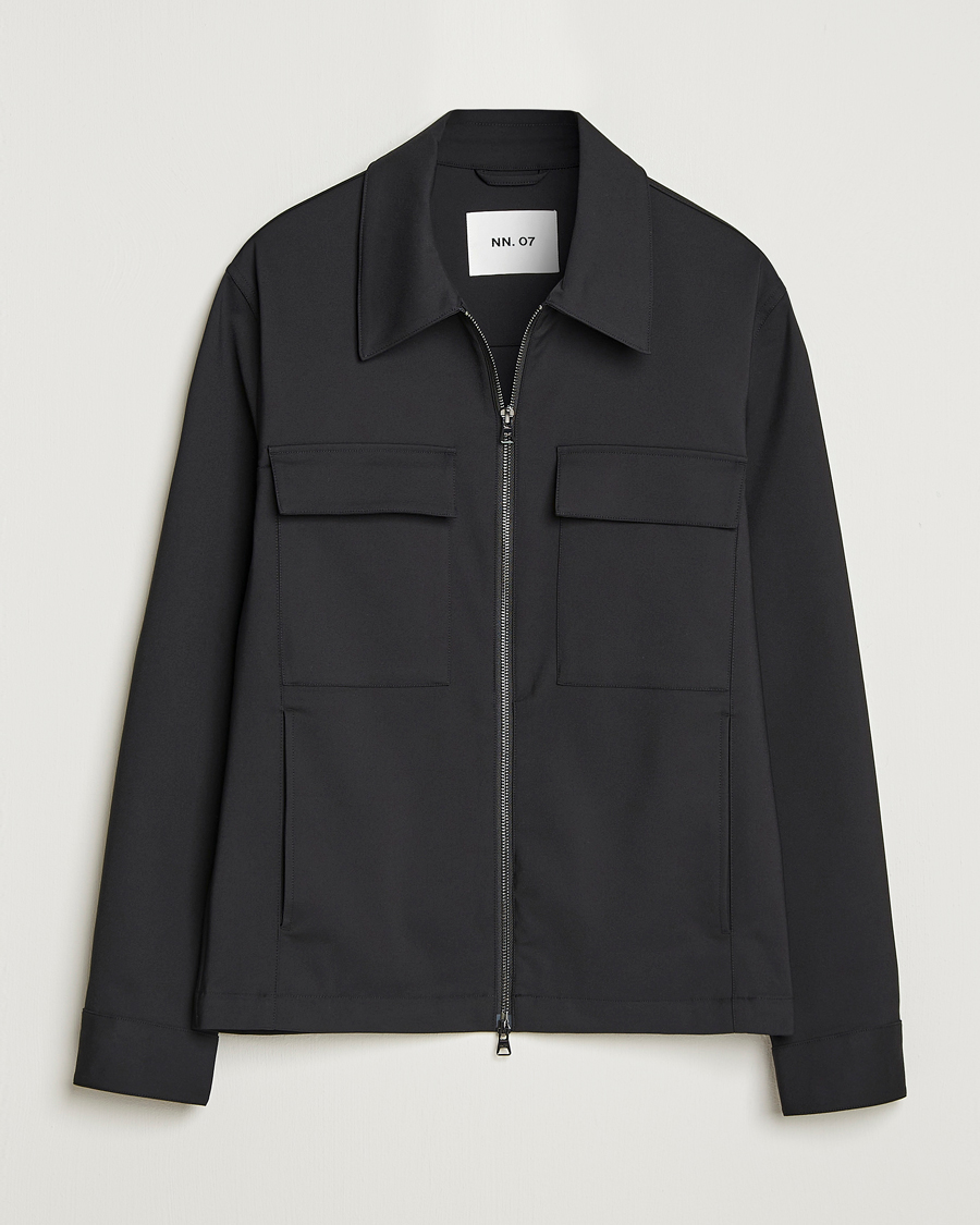 Heren | Overhemden | NN07 | Alban Technical Overshirt Black