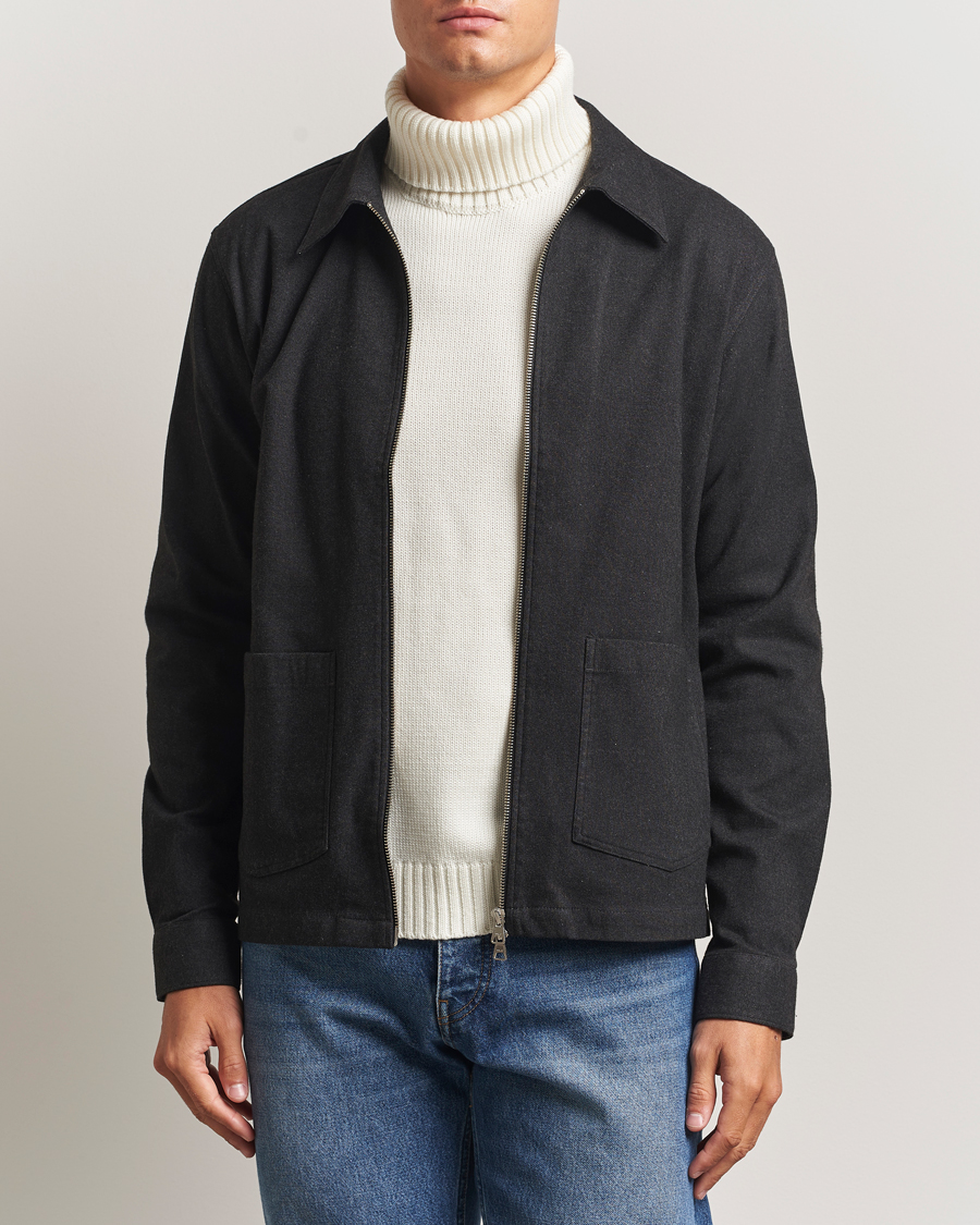 Heren | Overhemden | NN07 | Virgil Brushed Cotton Overshirt Black Multi