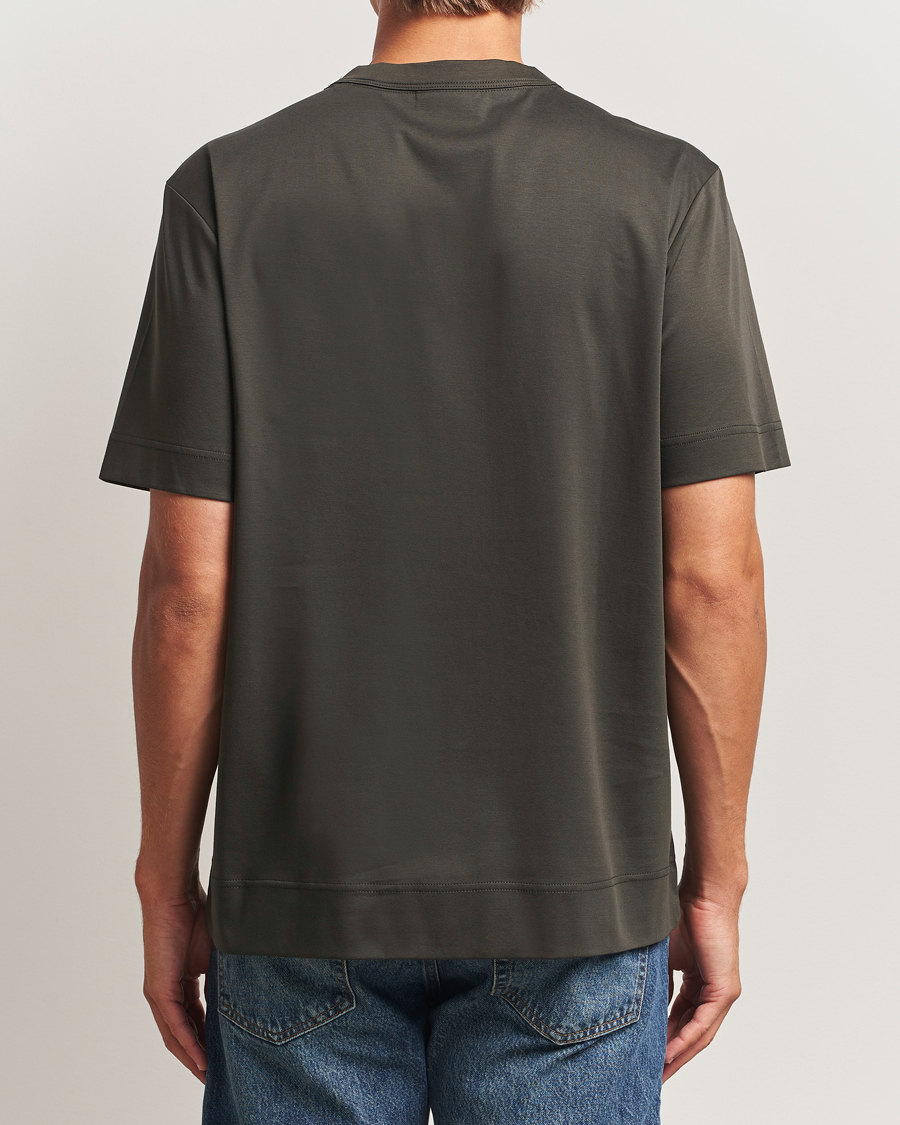 Heren | T-shirts | NN07 | Pedro Mercerized Embroidered T-Shirt Dark Army