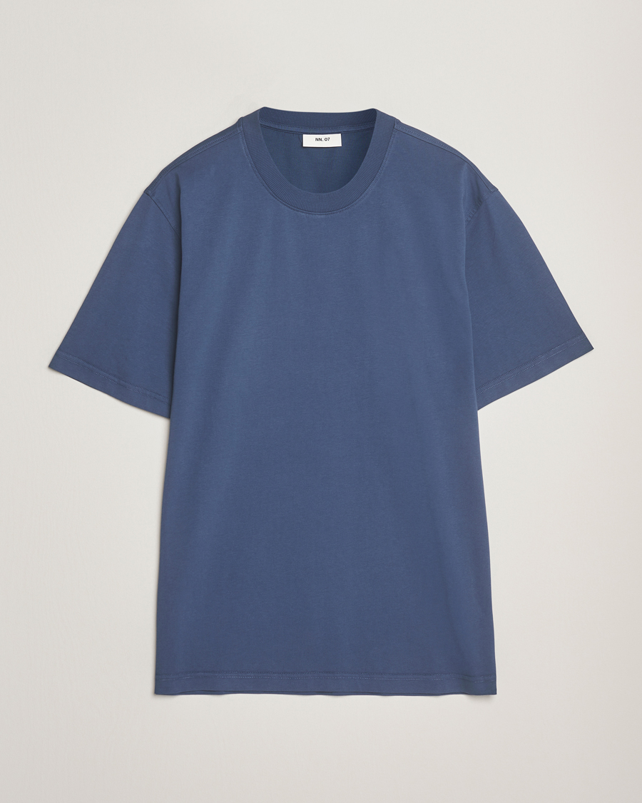 Heren | T-shirts | NN07 | Adam Crew Neck T-Shirt Denim Blue