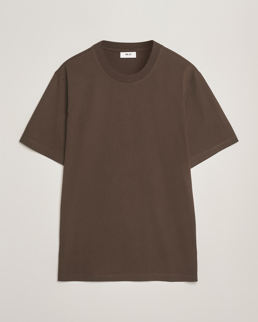 Heren | T-shirts | NN07 | Adam Crew Neck T-Shirt Demitasse Brown
