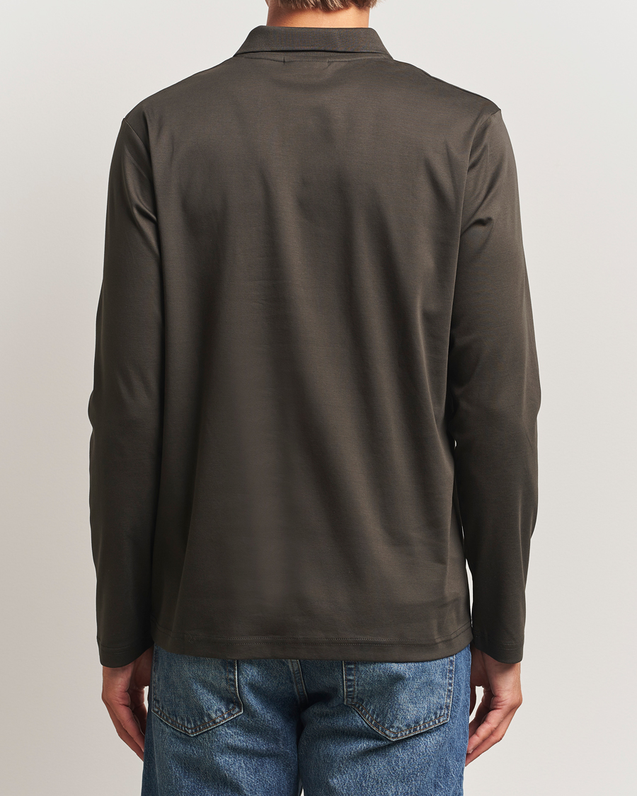 Heren | Polo's | NN07 | Paul Mercerized Long Sleeve Polo Dark Army