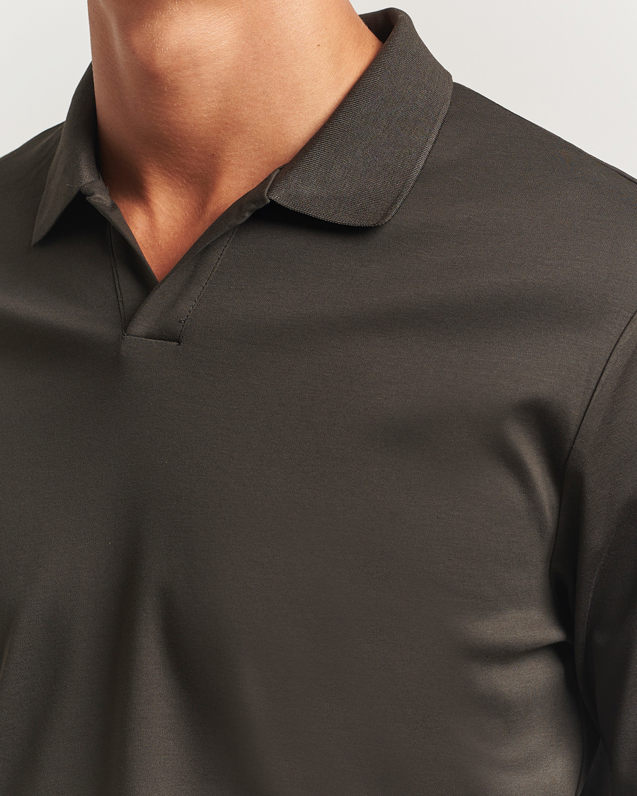 Heren | Polo's | NN07 | Paul Mercerized Long Sleeve Polo Dark Army