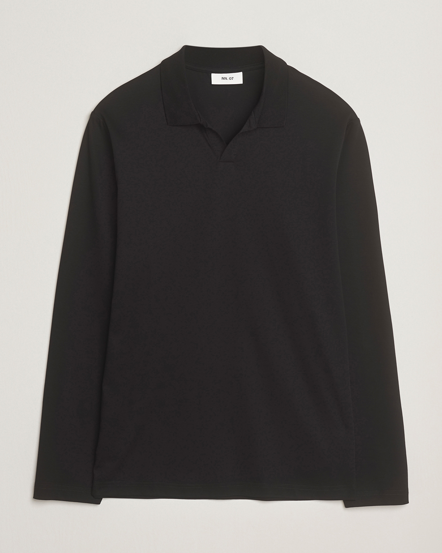 Heren | Polo's | NN07 | Paul Mercerized Long Sleeve Polo Black