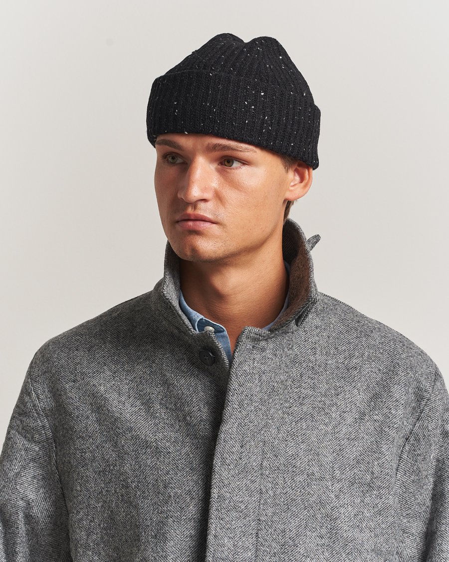 Heren | Mutsen | NN07 | Wool Donegal Sailor Beanie Black