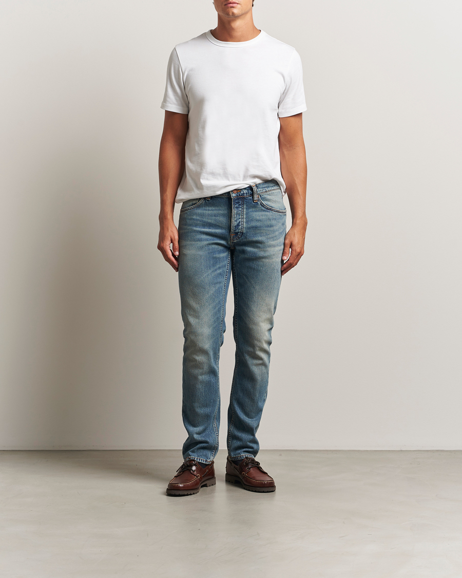 Heren | Jeans | Nudie Jeans | Solid Ollie Jeans Blue Clay