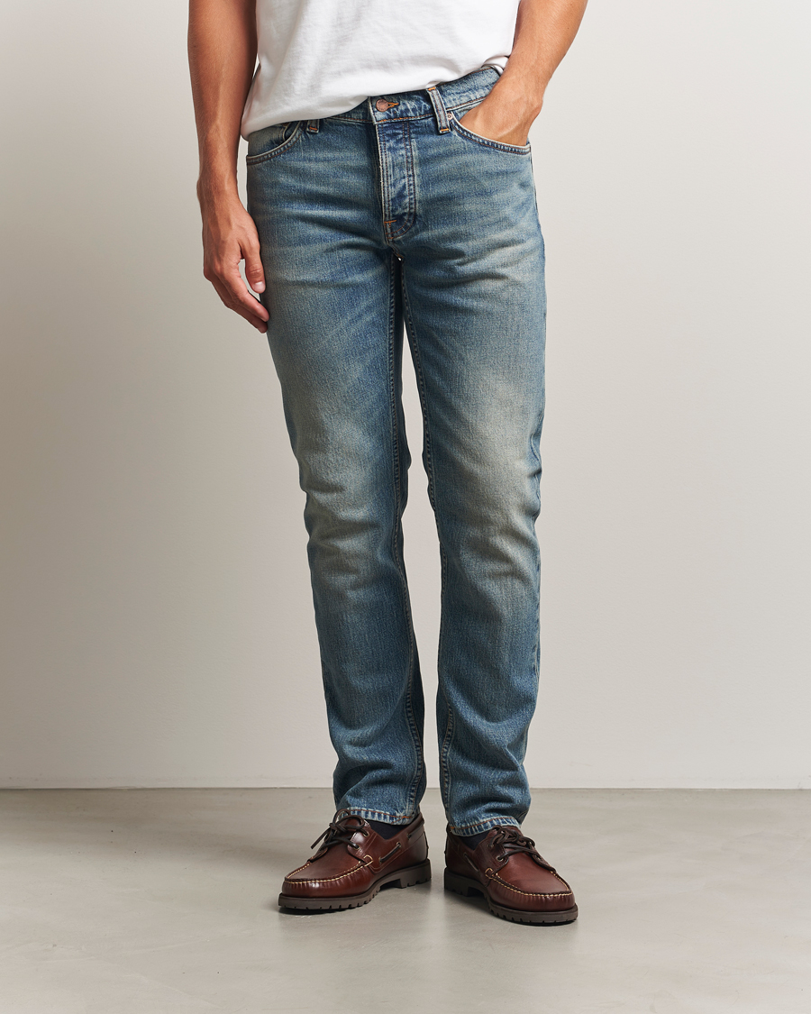 Heren | Jeans | Nudie Jeans | Solid Ollie Jeans Blue Clay