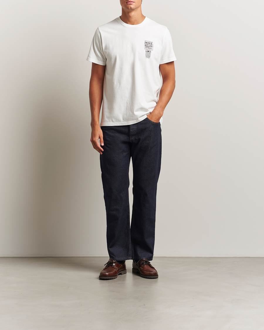 Heren | T-shirts | Nudie Jeans | Roy Garbage T-Shirt Chalk White