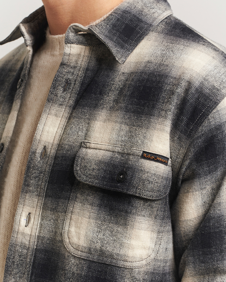 Heren | Overhemden | Nudie Jeans | Glenn Padded Checked Overshirt Black