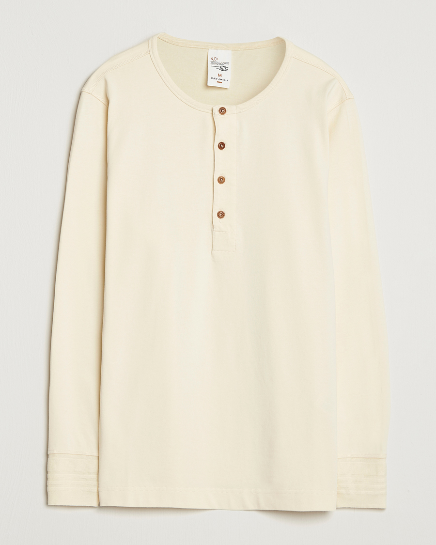 Heren | Truien | Nudie Jeans | Long Sleeved Henley Ecru