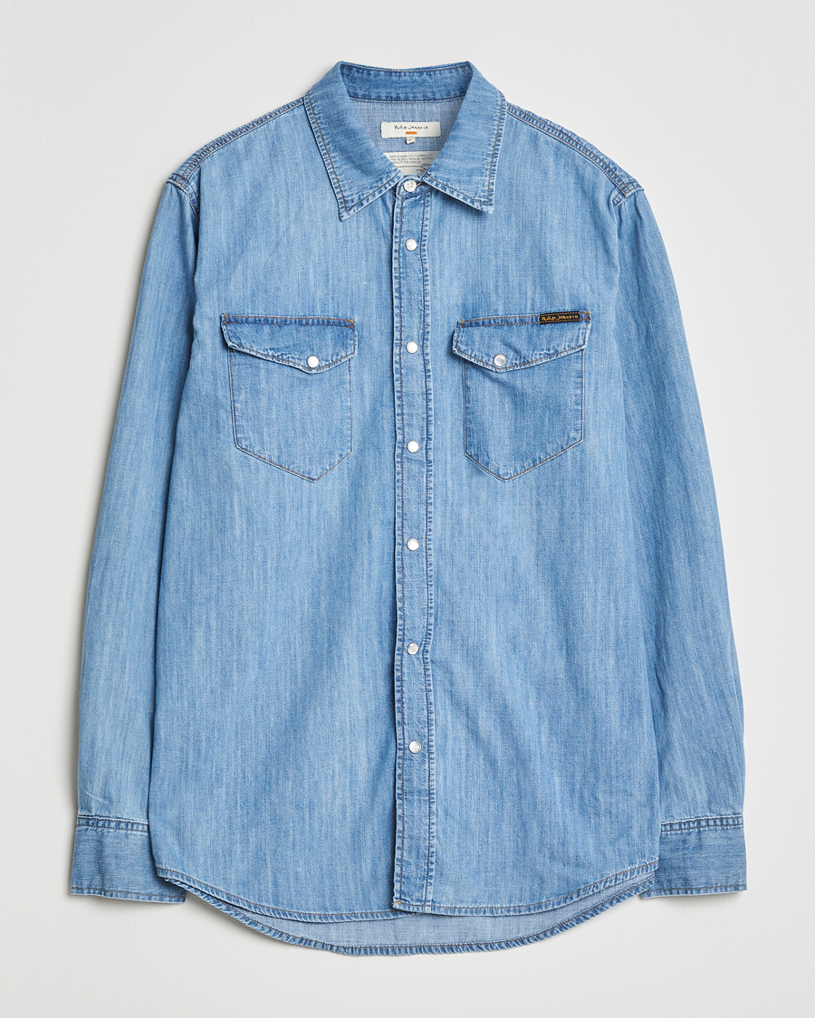 Heren | Overhemden | Nudie Jeans | Gunnar Denim Shirt Light Blue