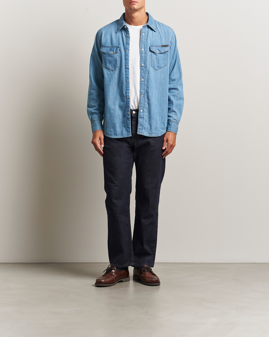 Heren | Overhemden | Nudie Jeans | Gunnar Denim Shirt Light Blue