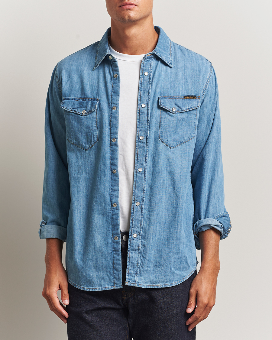 Heren | Overhemden | Nudie Jeans | Gunnar Denim Shirt Light Blue