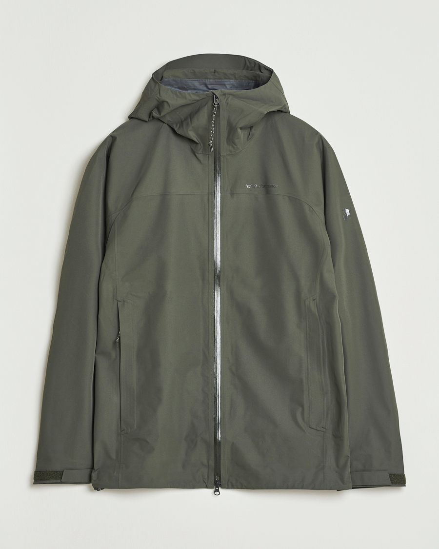 Heren | Jassen | Peak Performance | Treeline Shell Hooded Jacket Olive Extreme