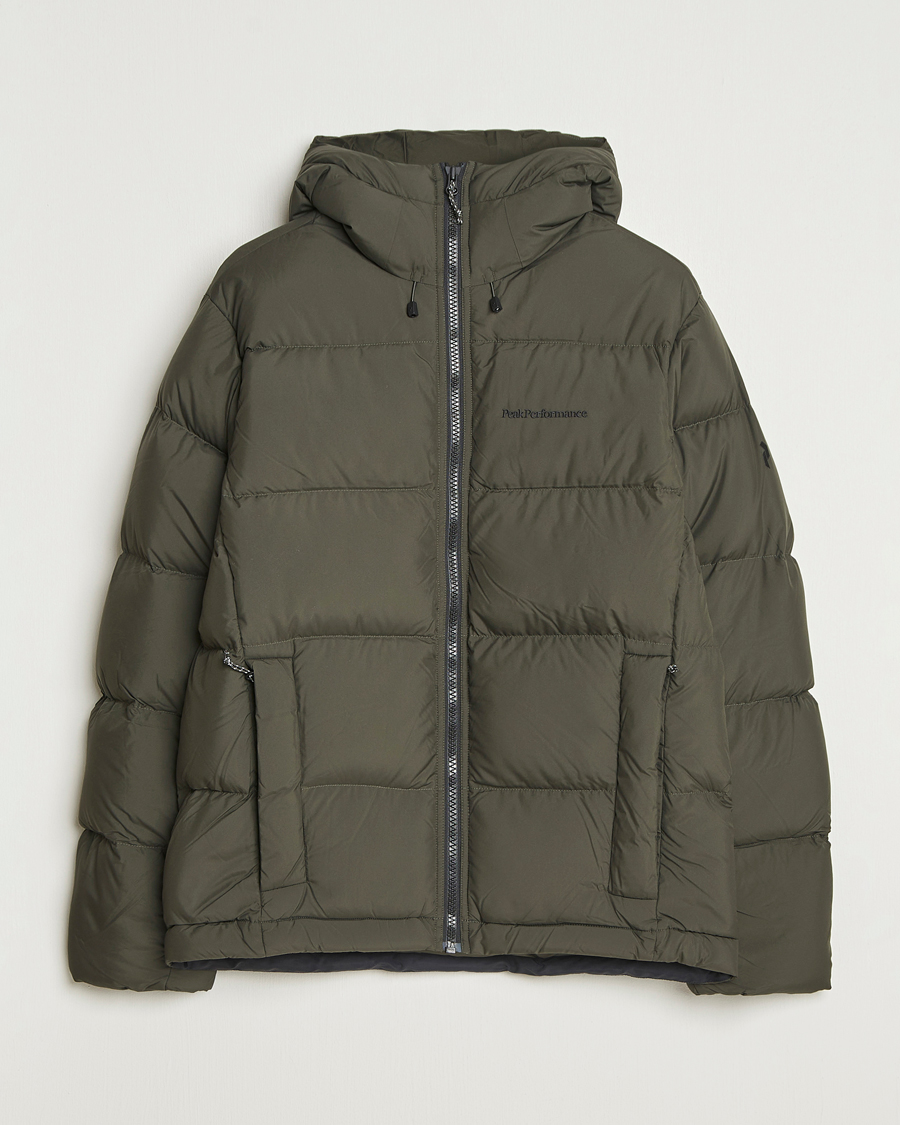 Heren | Jassen | Peak Performance | Rivel Down Hooded Jacket Olive Extreme