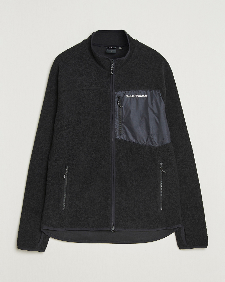 Heren | Truien | Peak Performance | Pile Full Zip Black