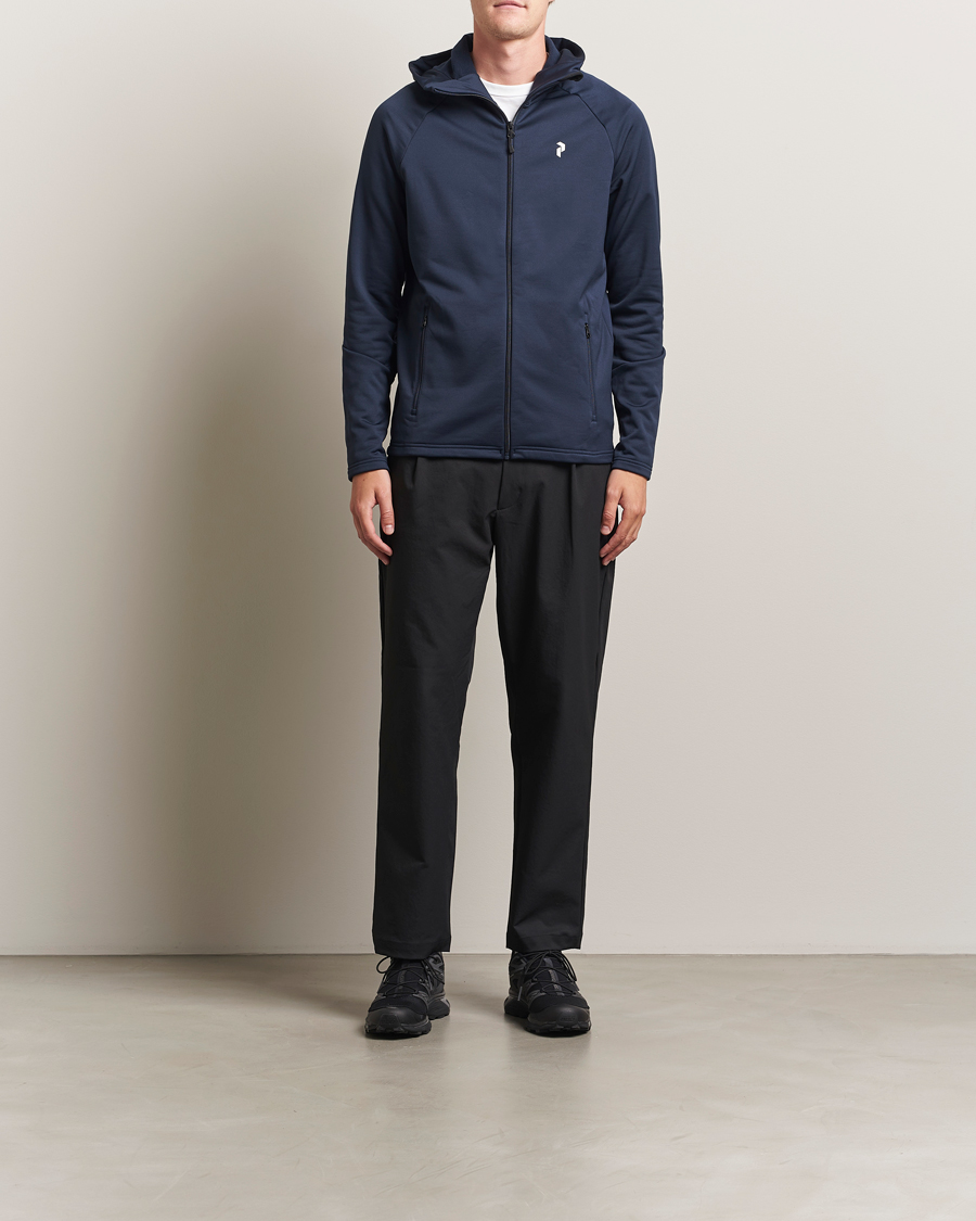 Heren | Truien | Peak Performance | Rider Hooded Full Zip Blue Shadow