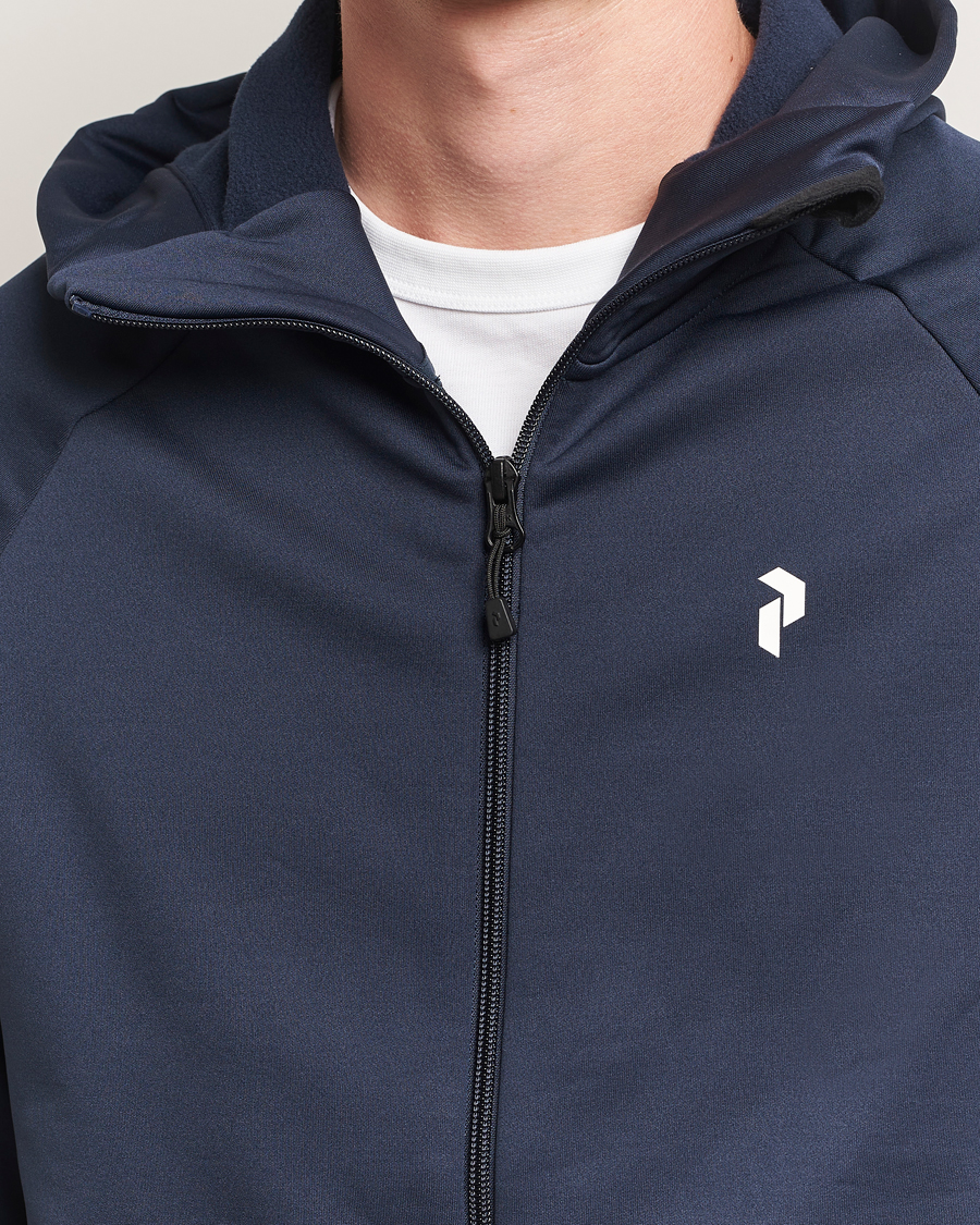 Heren | Truien | Peak Performance | Rider Hooded Full Zip Blue Shadow